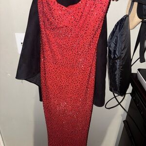 Elegant Red Beaded Dress